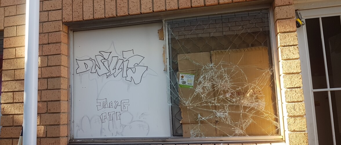 Unbreakable Glass Home Slider Smashed Glass on Commerial Establishment Shop